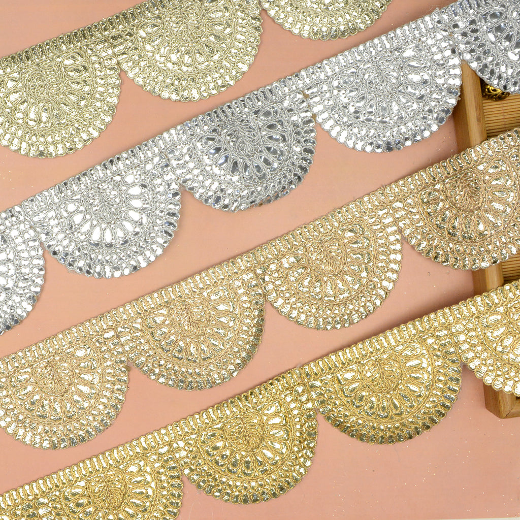 Fancy Metallic Yarn Gota Lace