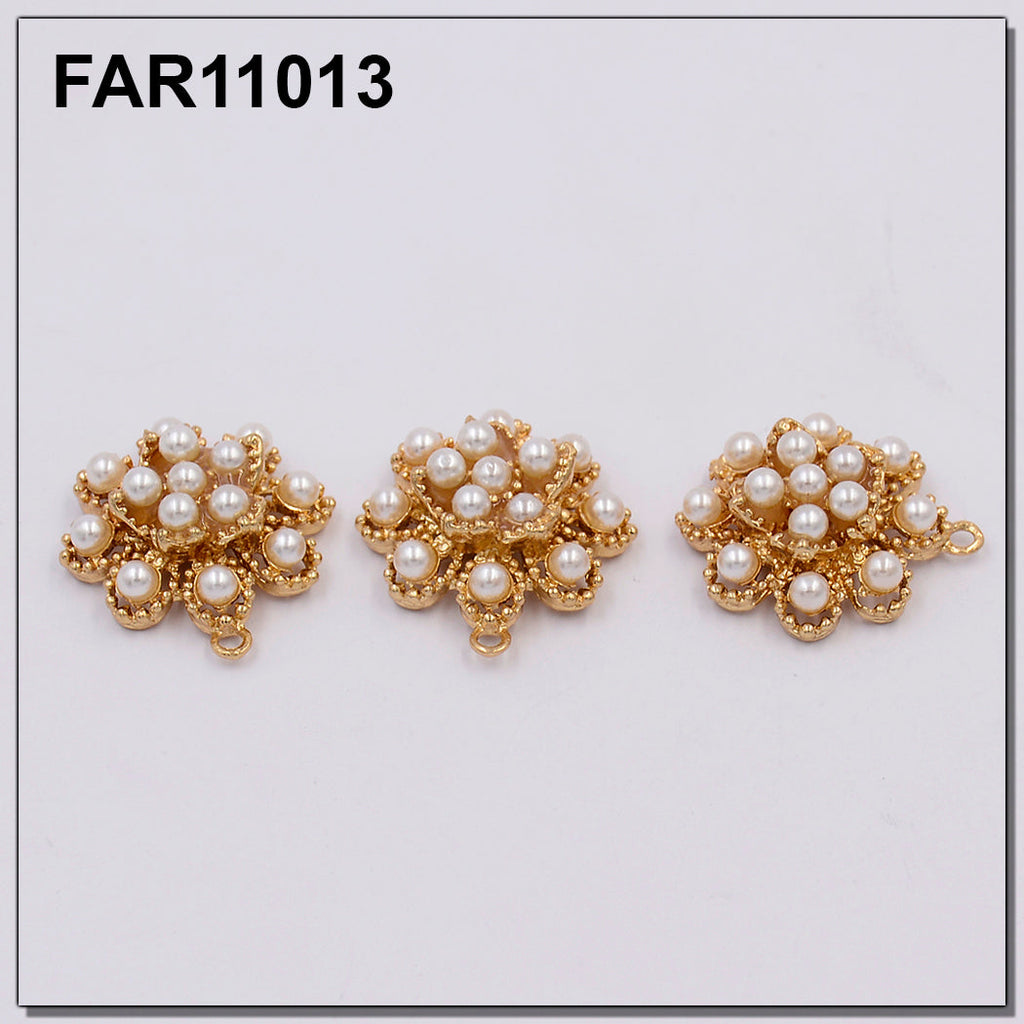 Double Flower With Pearl Pendant