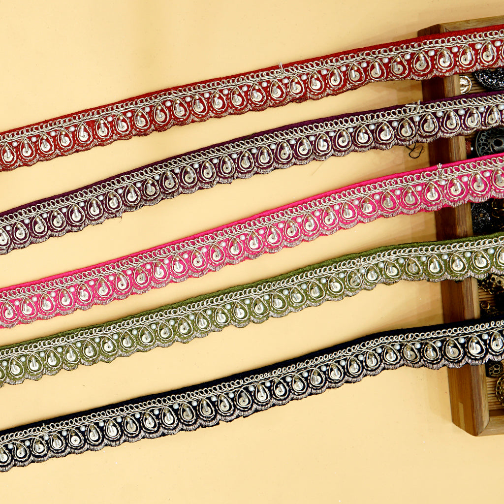 Fancy Glass Beads Sequence Lace