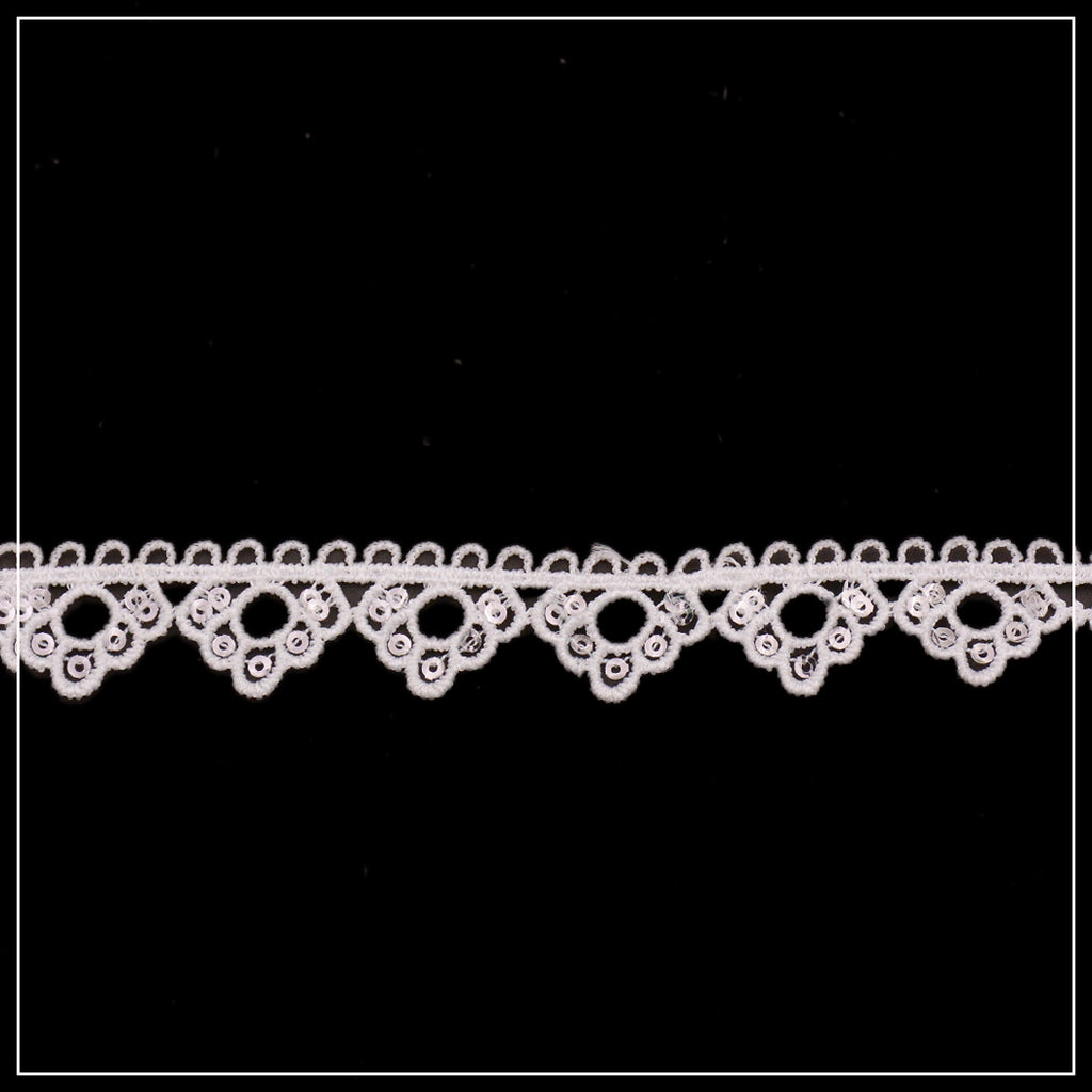One Side Border Shuttle Sequence Lace