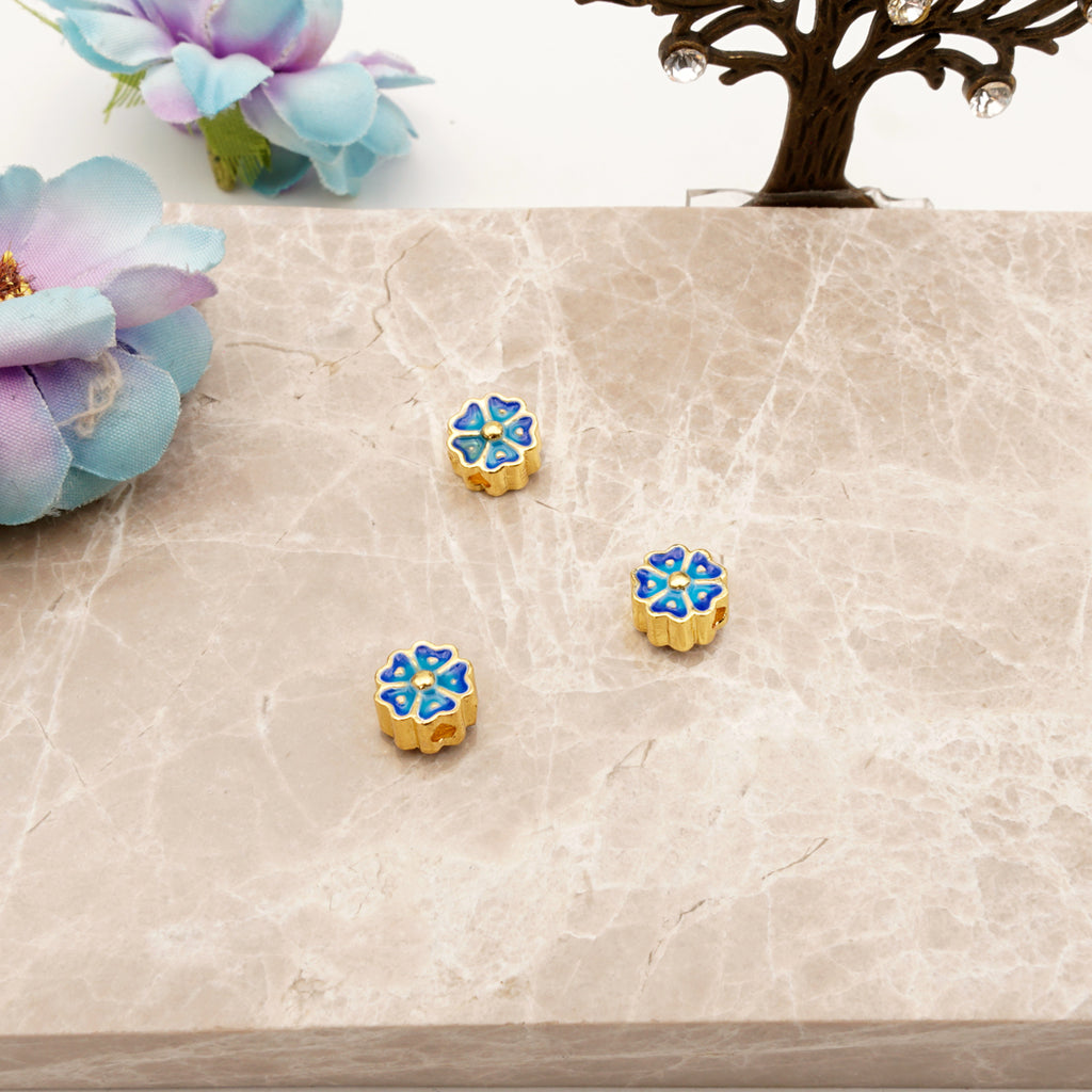 Enamel Flower Spacer Beads