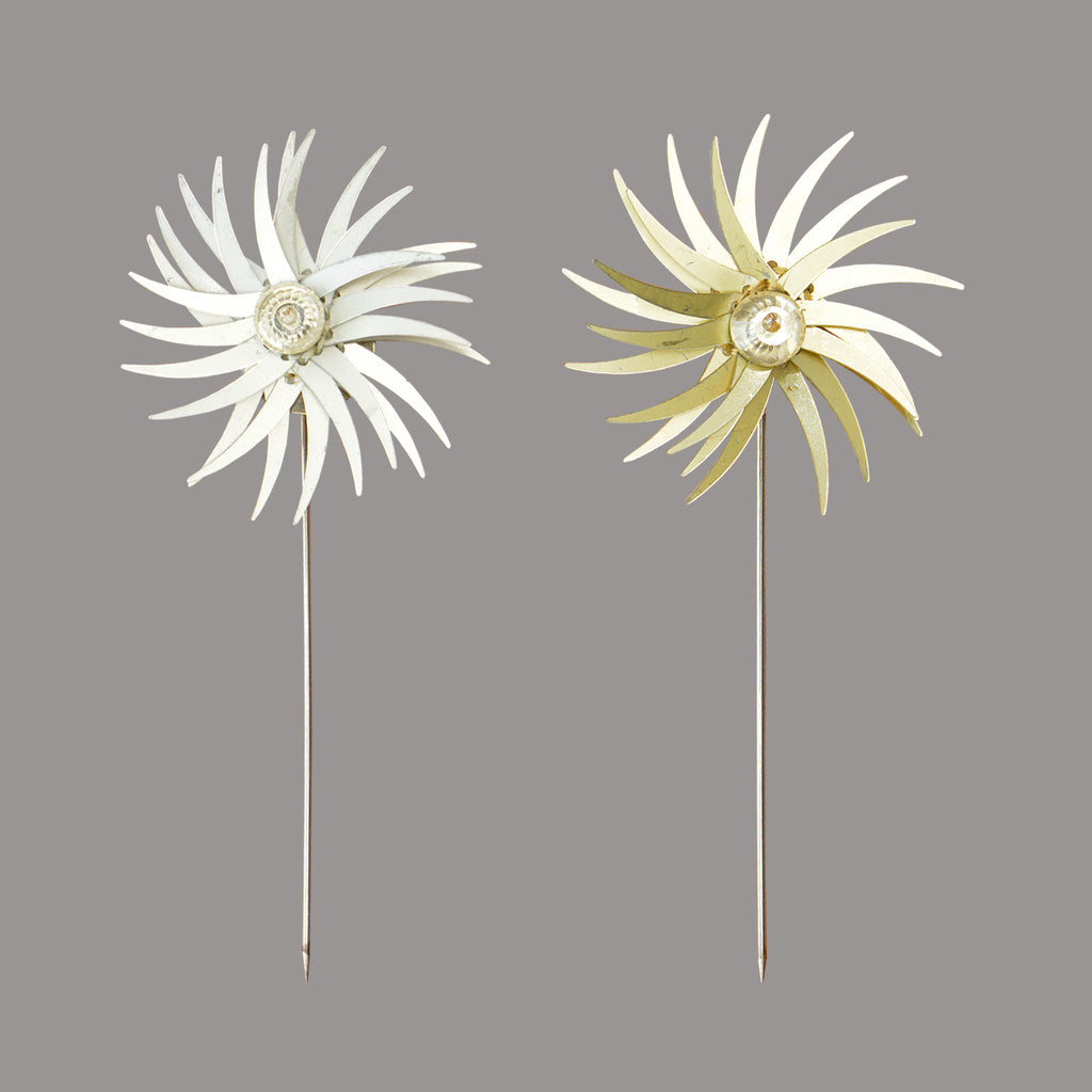 Sunflower Shape With Pearl Lapel Pin