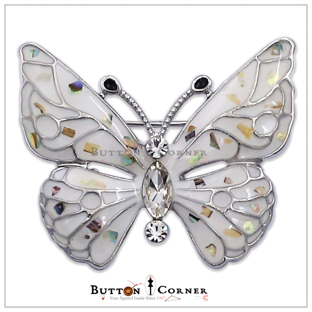 Butterfly With Center Stone Brooch