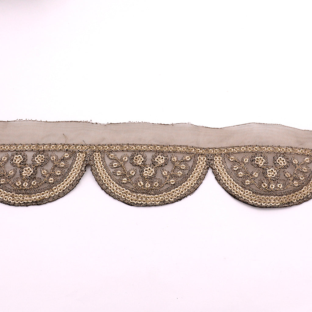 Fancy Metallic Yarn Sequence Lace