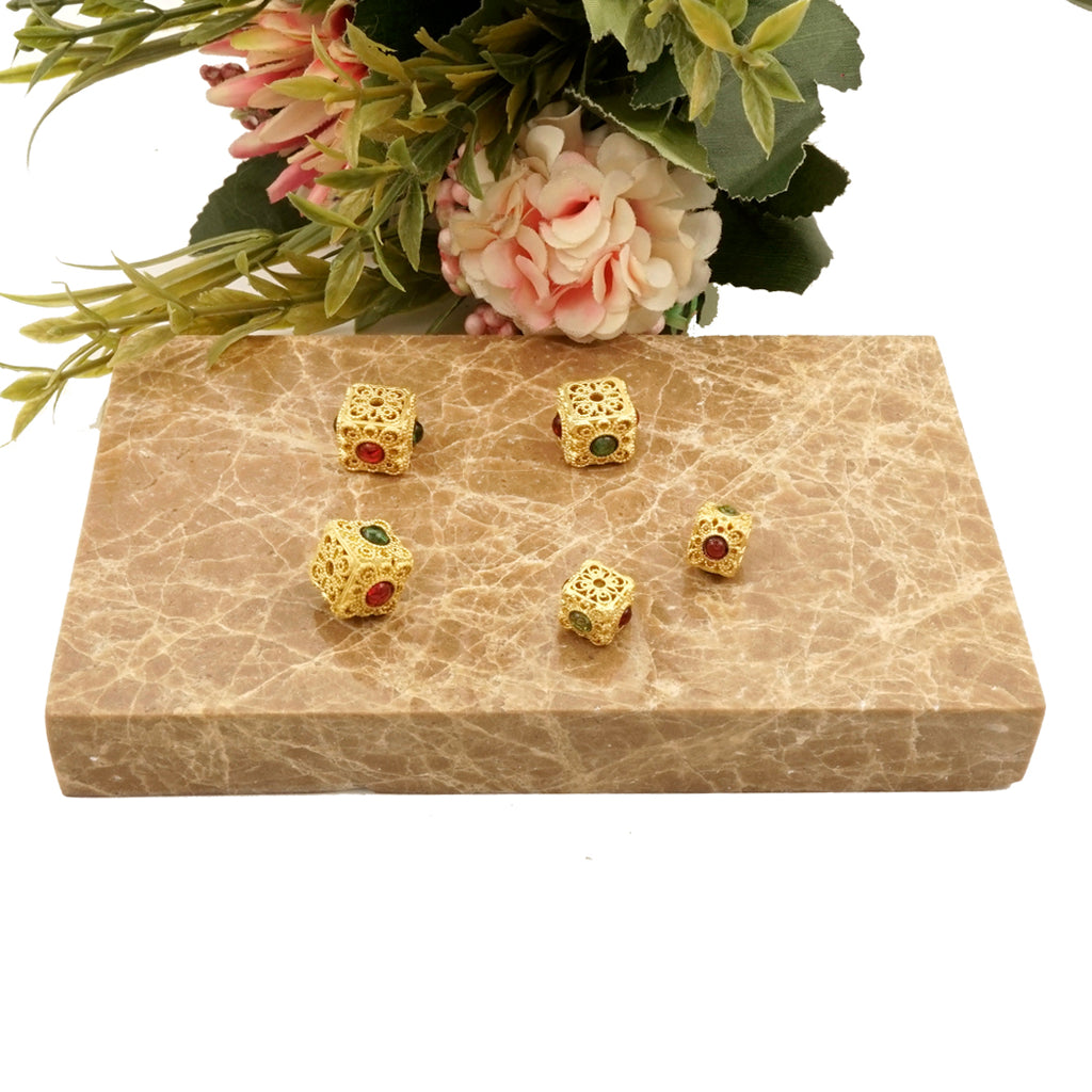 Cuboid Shape Hollow Through Spacer Beads