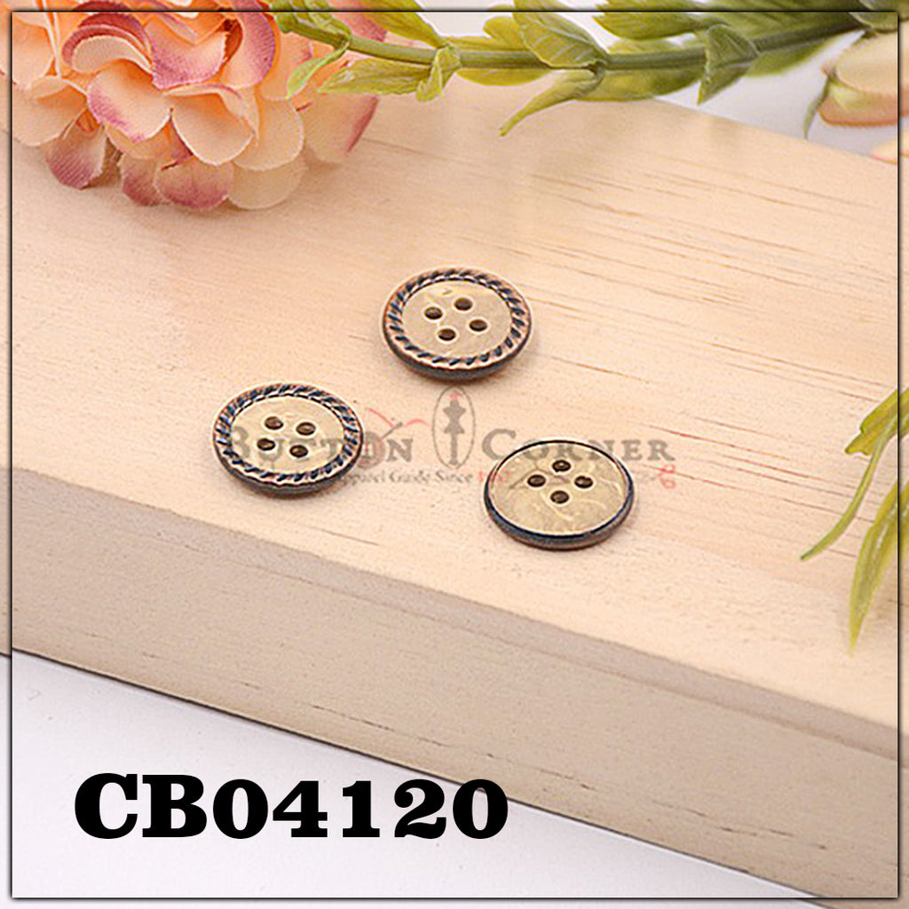 Border Design 4 Hole Coconut Button