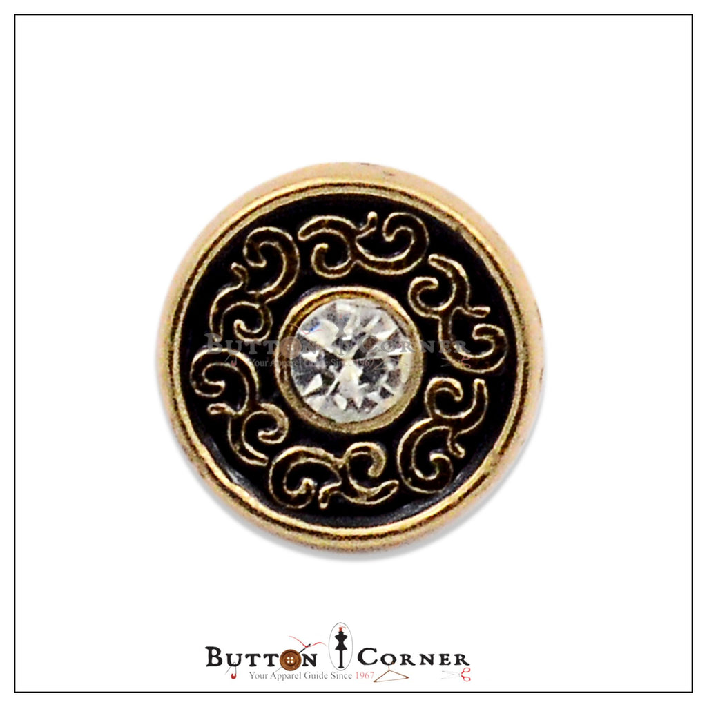Center Stone Design Metal Shank Button