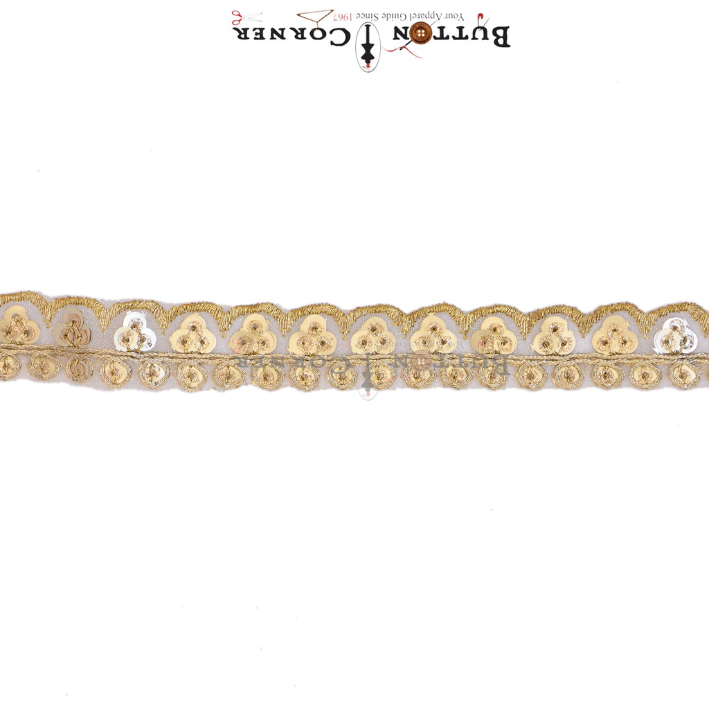 Fancy Sequence Metallic Yarn Lace