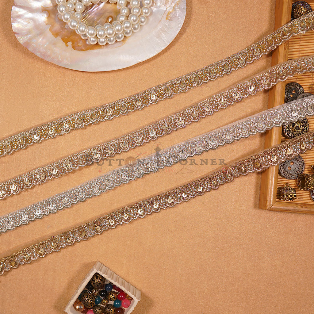 Fancy Glass Beads Sequence Lace
