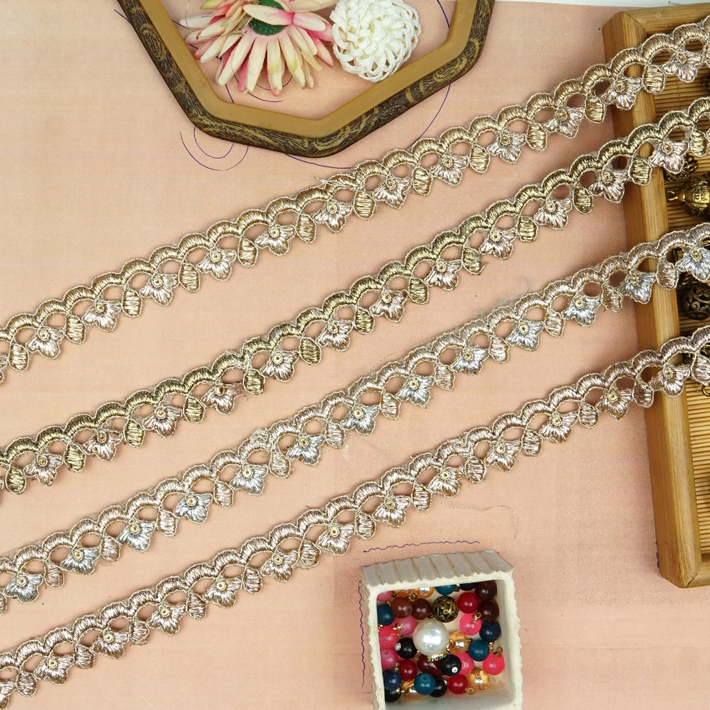 Fancy Metallic Yarn Sequence Lace