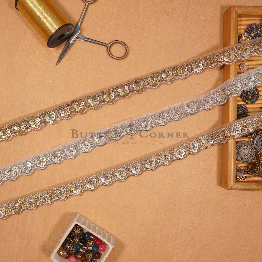 Fancy Glass Beads Sequence Lace