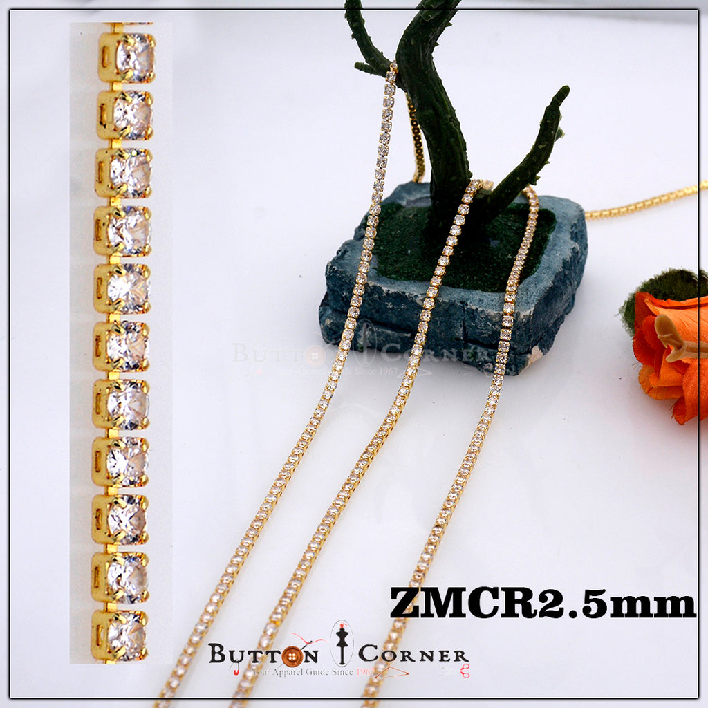 Zircon Metal Round Crystal Lace