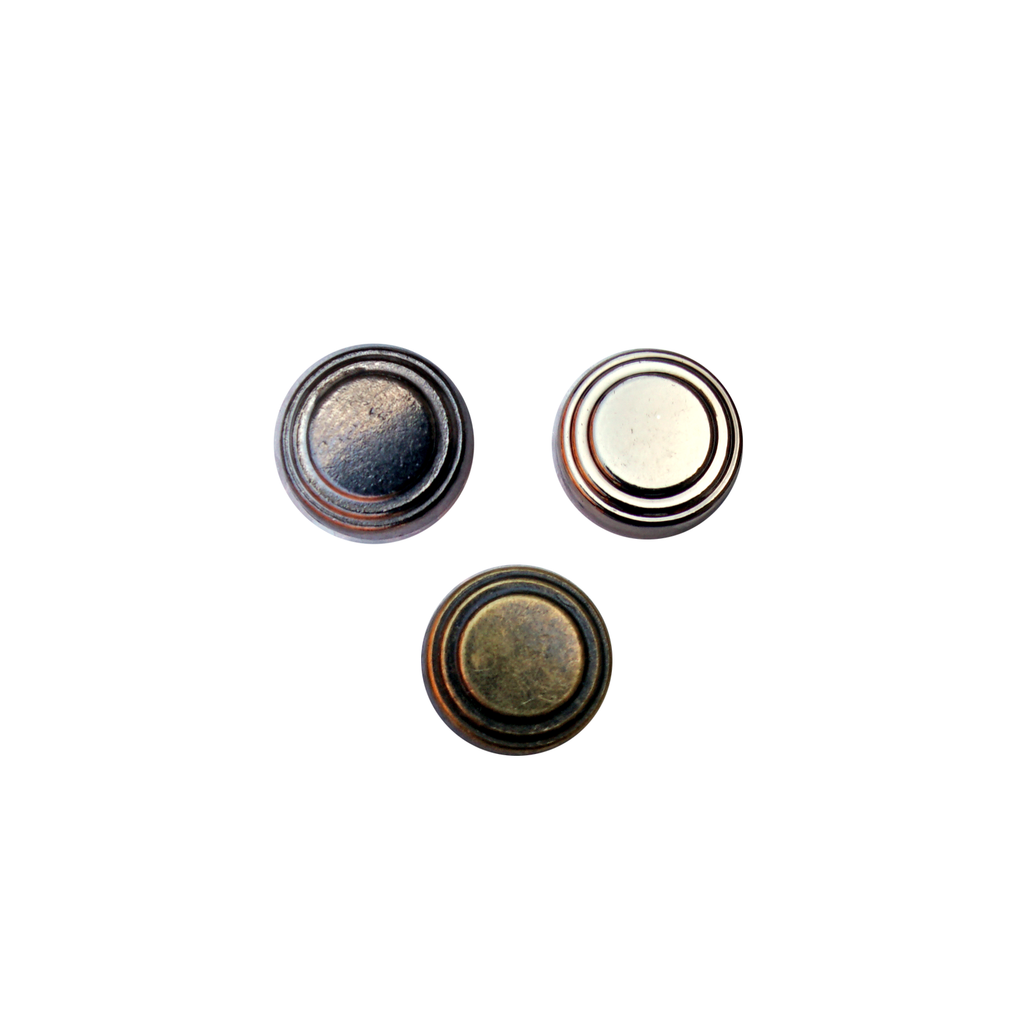 Double Line Round Metal Button
