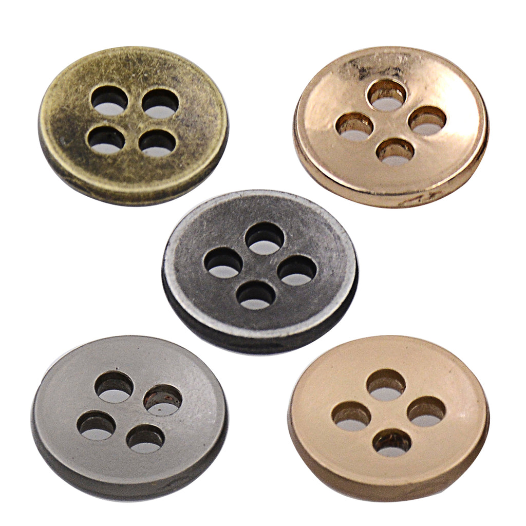 Flat 4 Hole Metal Shirt Button