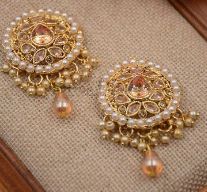Fancy Button With Pearl & Stone