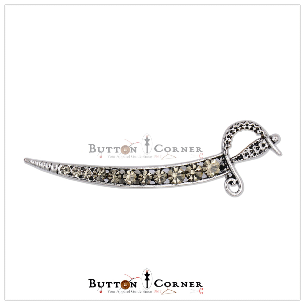 Sword With Diamonds Brooch