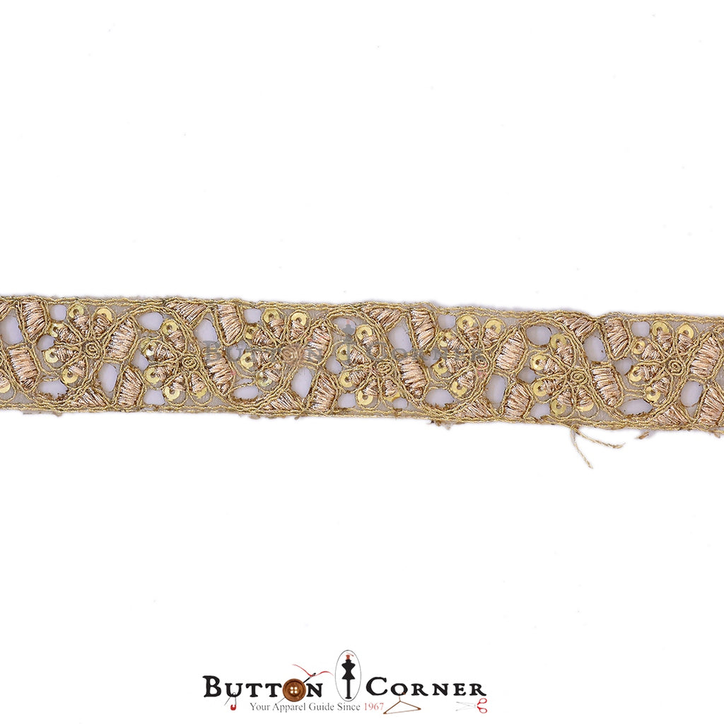 Fancy Sequence Metallic Yarn Lace