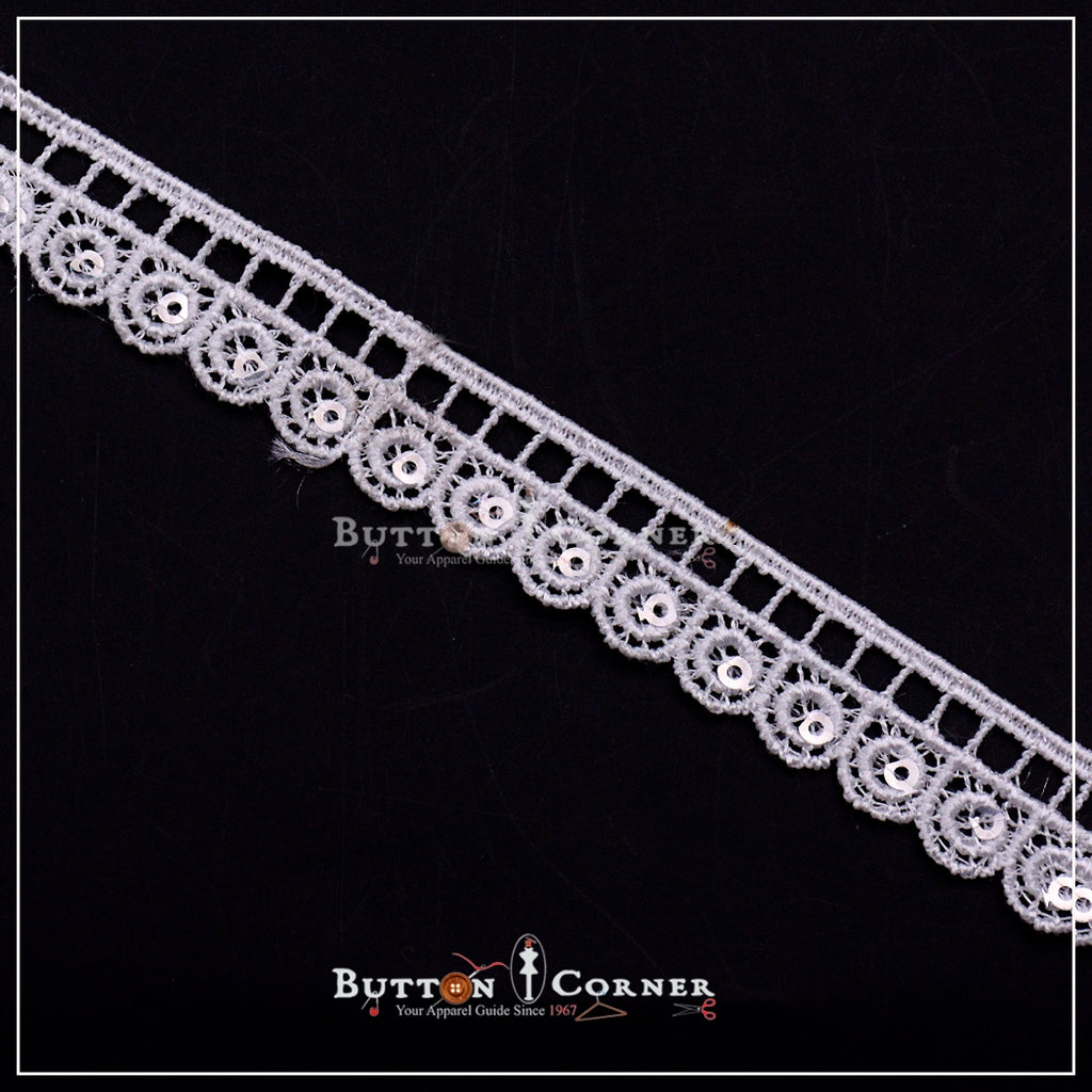One Side Border Shuttle Sequence Lace