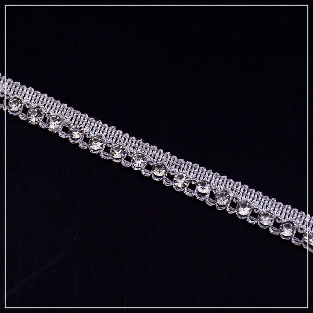 Fancy Metallic Yarn Crystal Lace