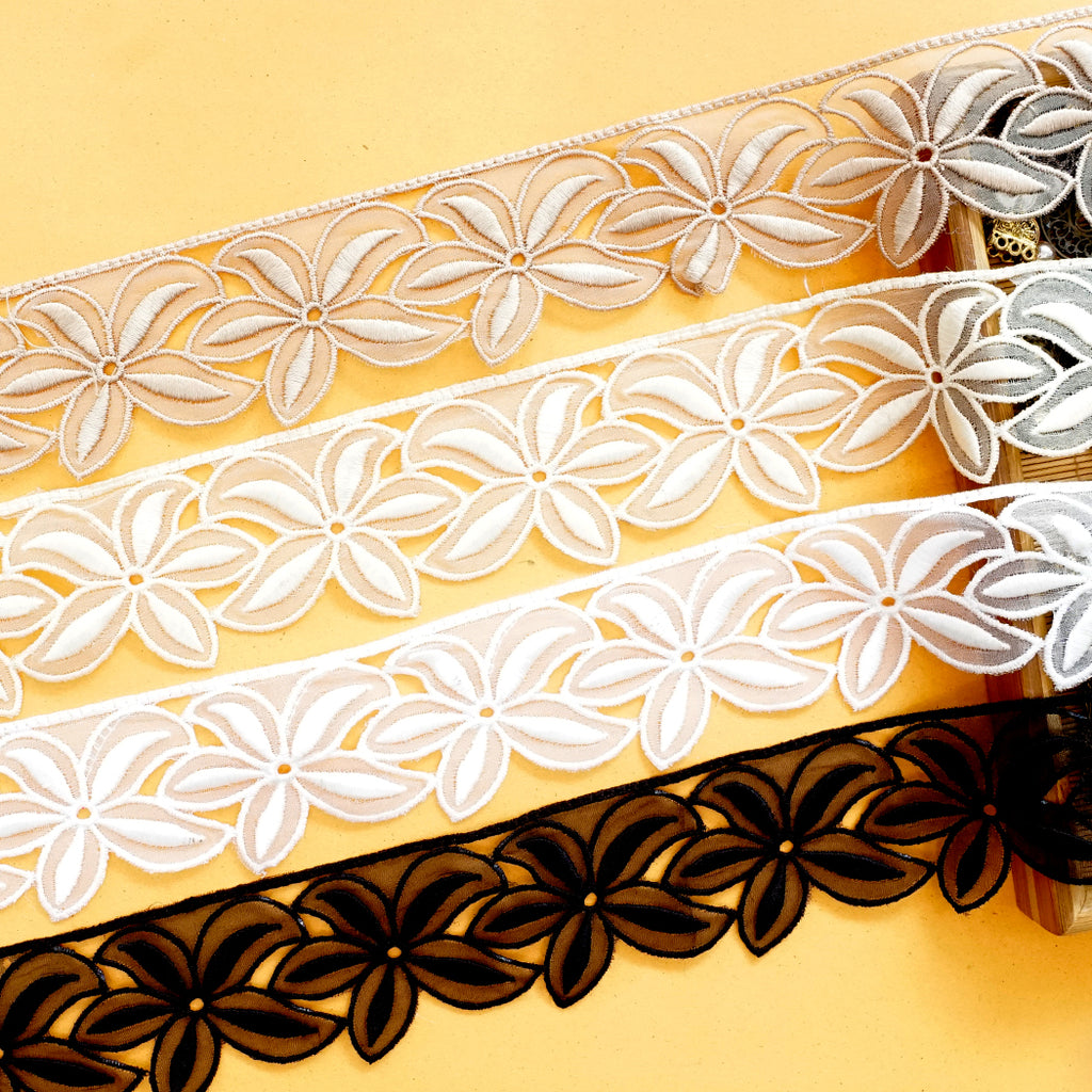 One Side Border Organza Lace