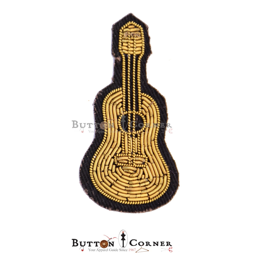 Hand Made Guitar Shape Embroidery Patch