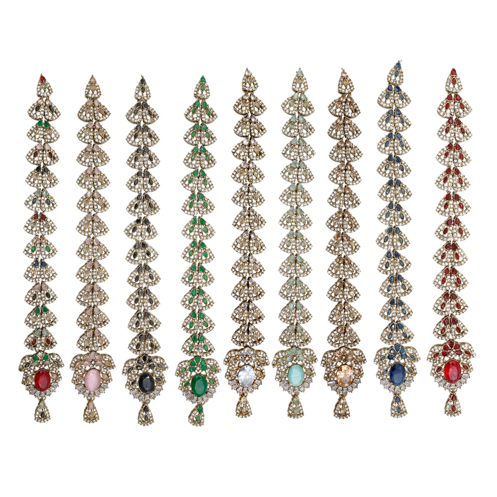 Gold Base Fancy Kundan Button patti