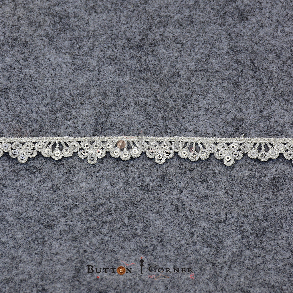 Fancy Metallic Yarn Sequence Lace