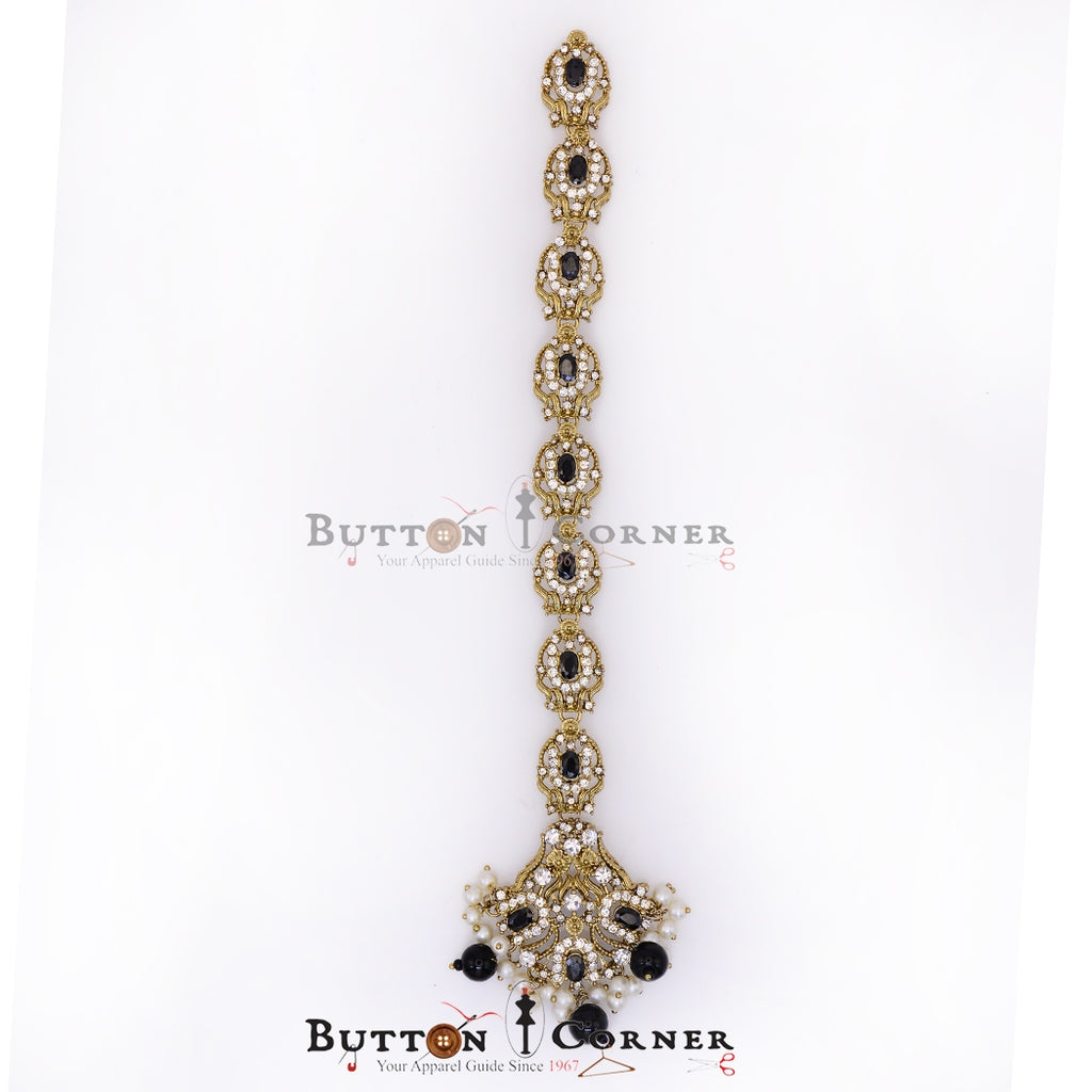 Fancy Pearl & Stone Button Patti