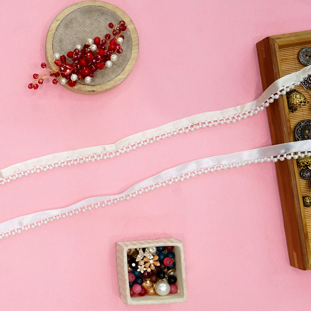 Fancy Glass Beads Pearl Hanging Lace