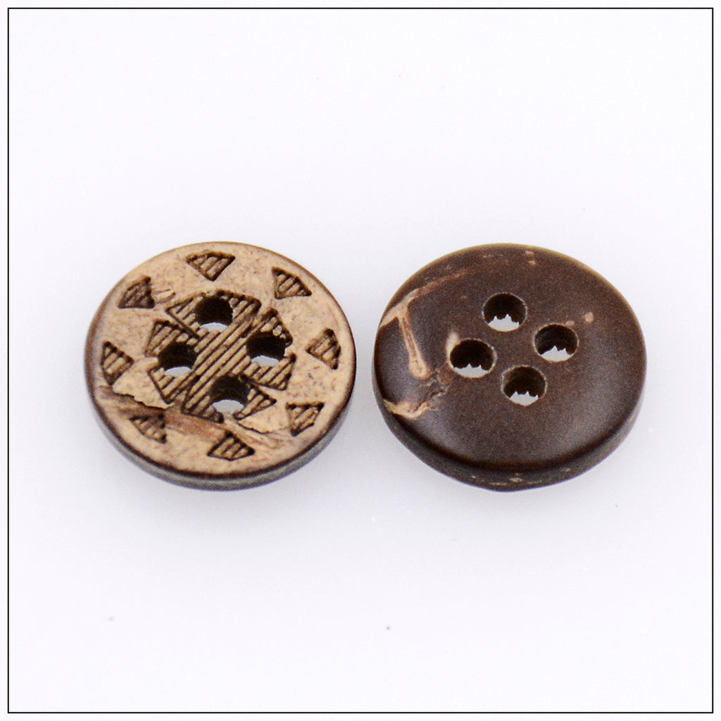 Engrave Triangle 4 Hole Coconut Button