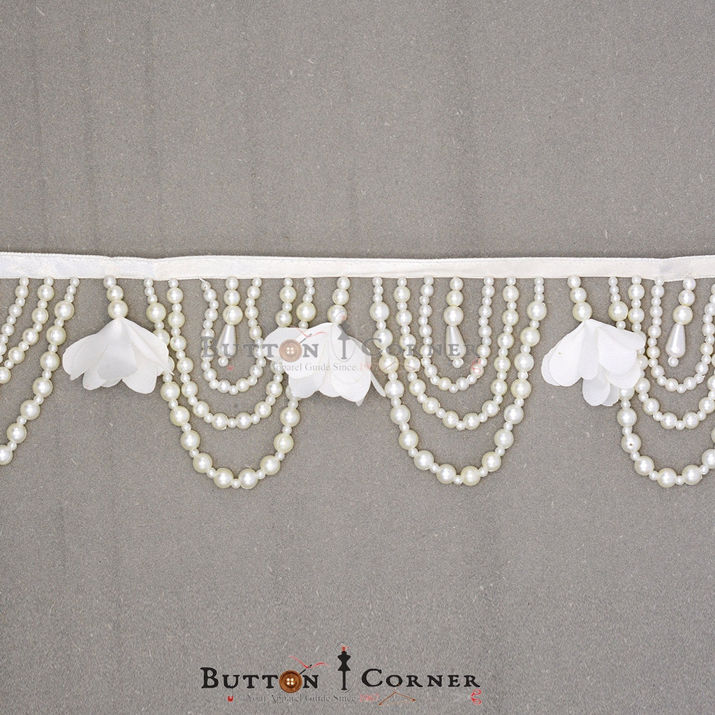 Fancy Pearl Hanging Lace With Flower