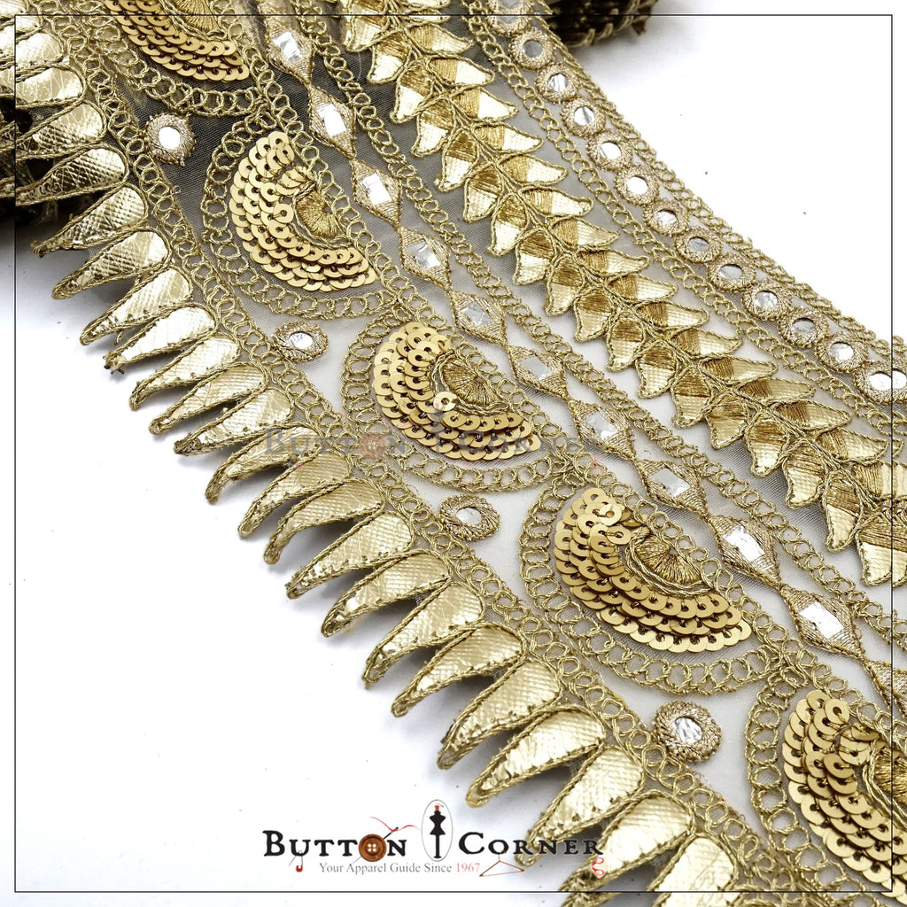 Fancy Metallic Yarn Gota Lace