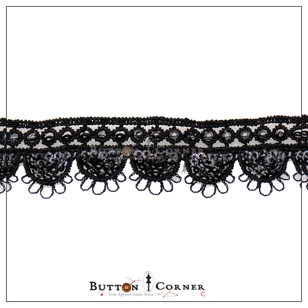 One Side Border Sequence Lace