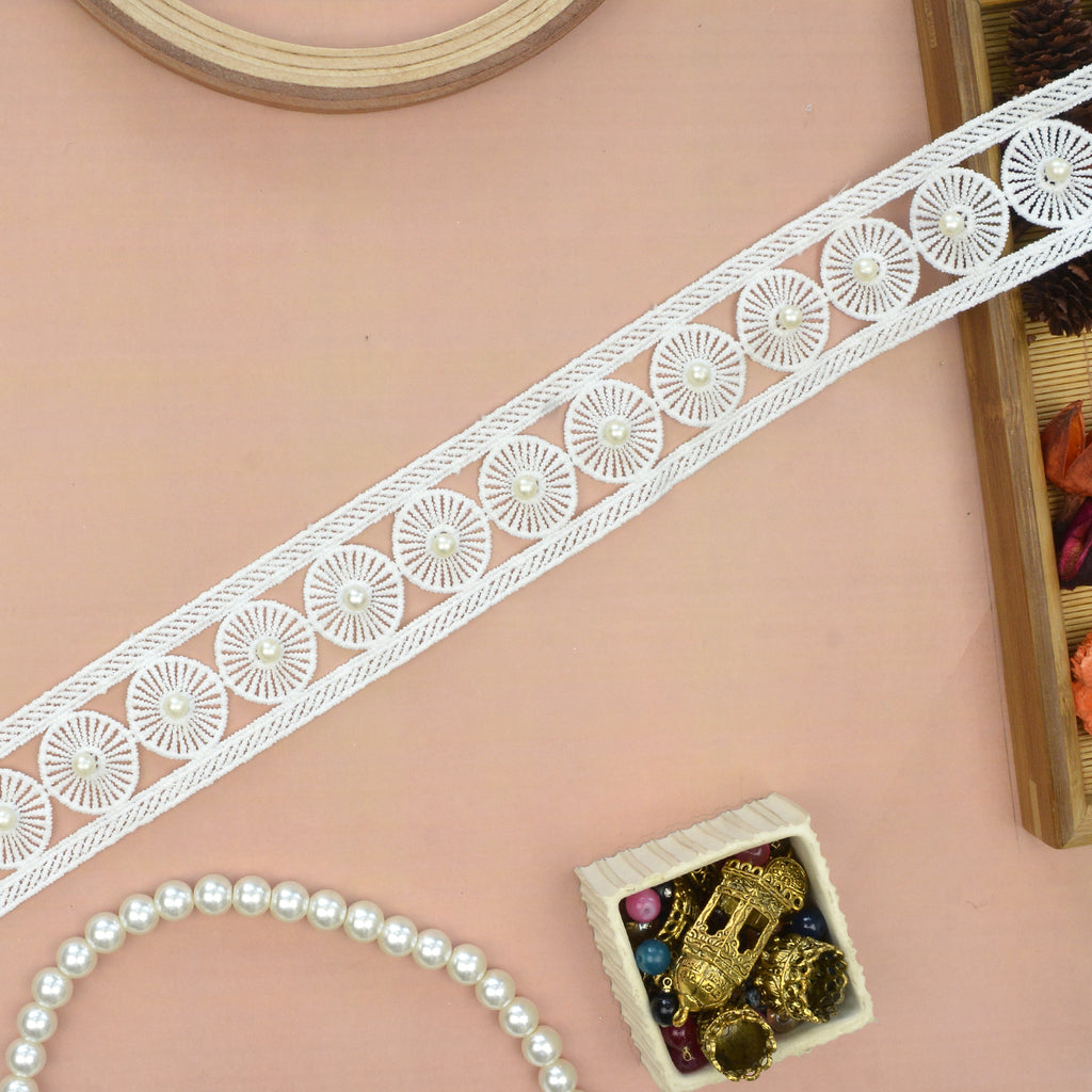 Double Side Border Lace With Pearl