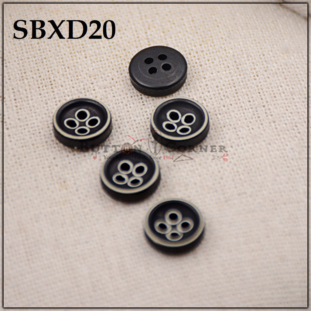 Print Deep 4 Hole Plastic Shirt Button