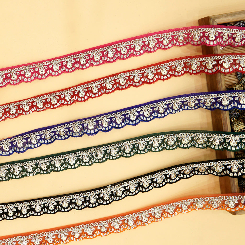 Fancy Metallic Yarn Sequence Lace
