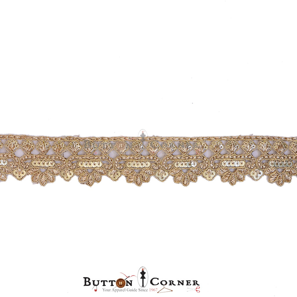 Fancy Sequence Metallic Yarn Lace