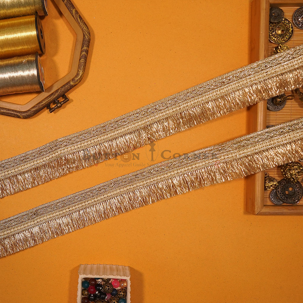 Fancy Kora Lurex Pearl Hanging Lace
