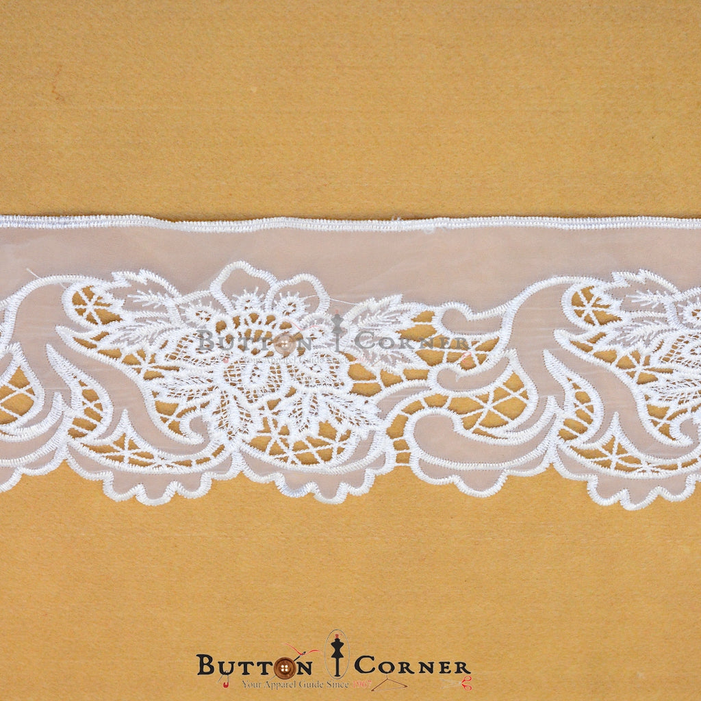 One Side Border Organza Lace
