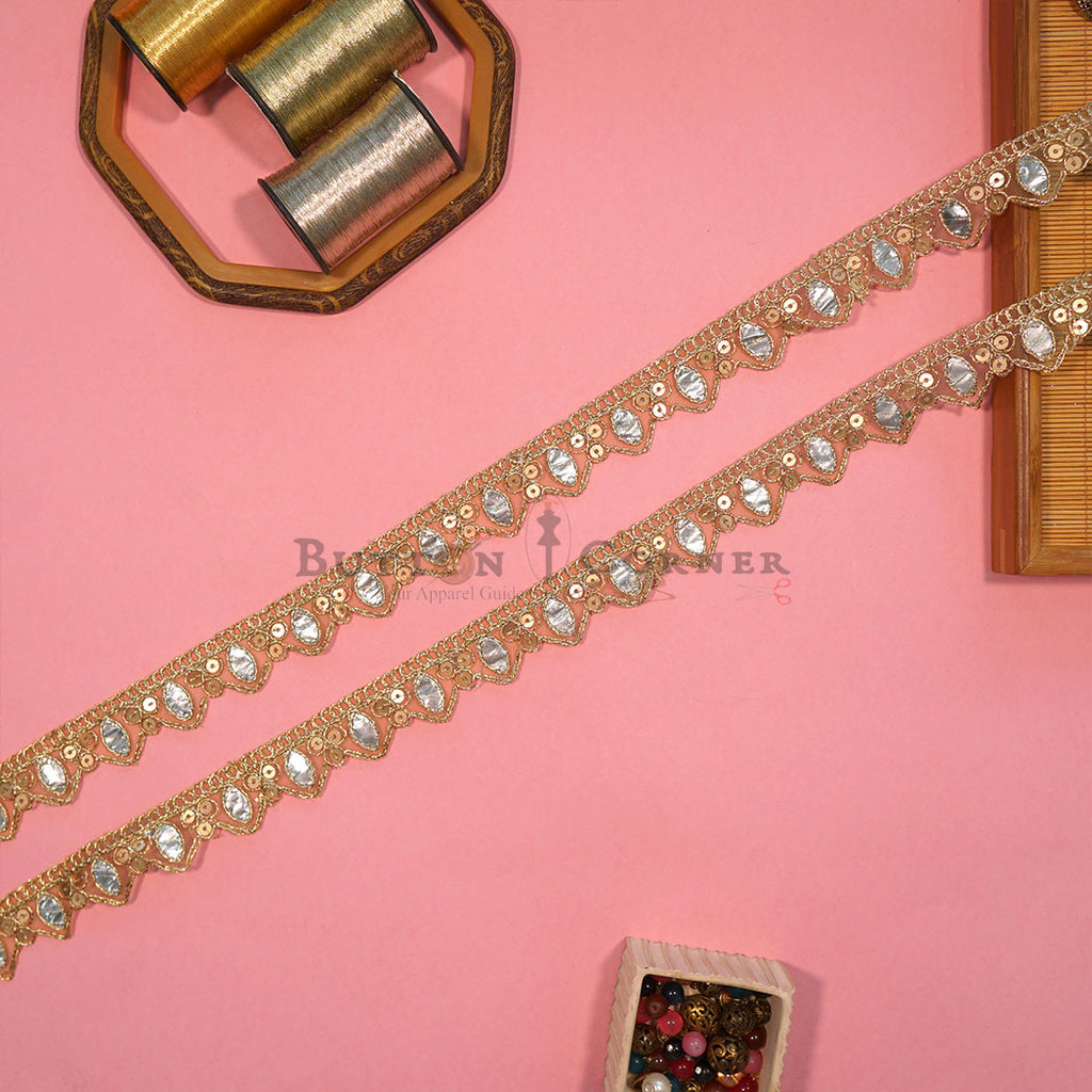 Fancy Metallic Yarn Sequence Lace