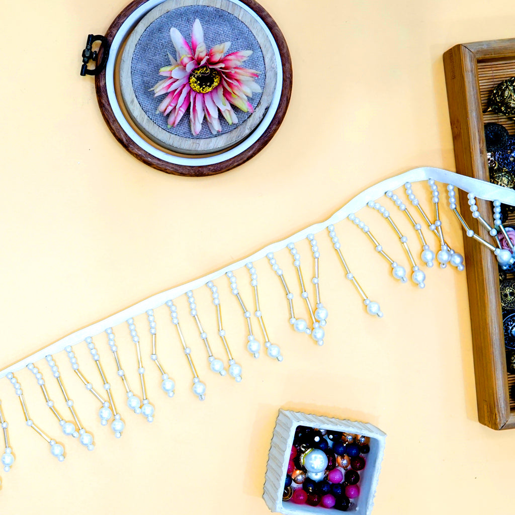 Crystal Tube Design Pearl Hanging Lace