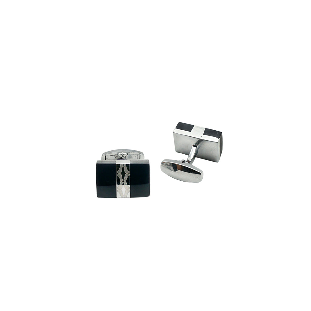 Etched Pattern Square Shape Cufflink