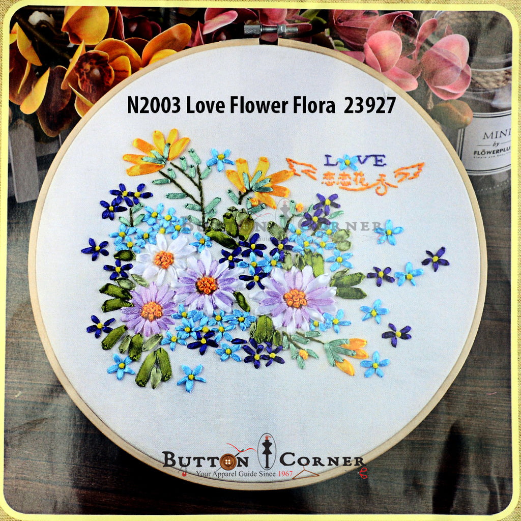 Love Flower Flora Embroidery Kit