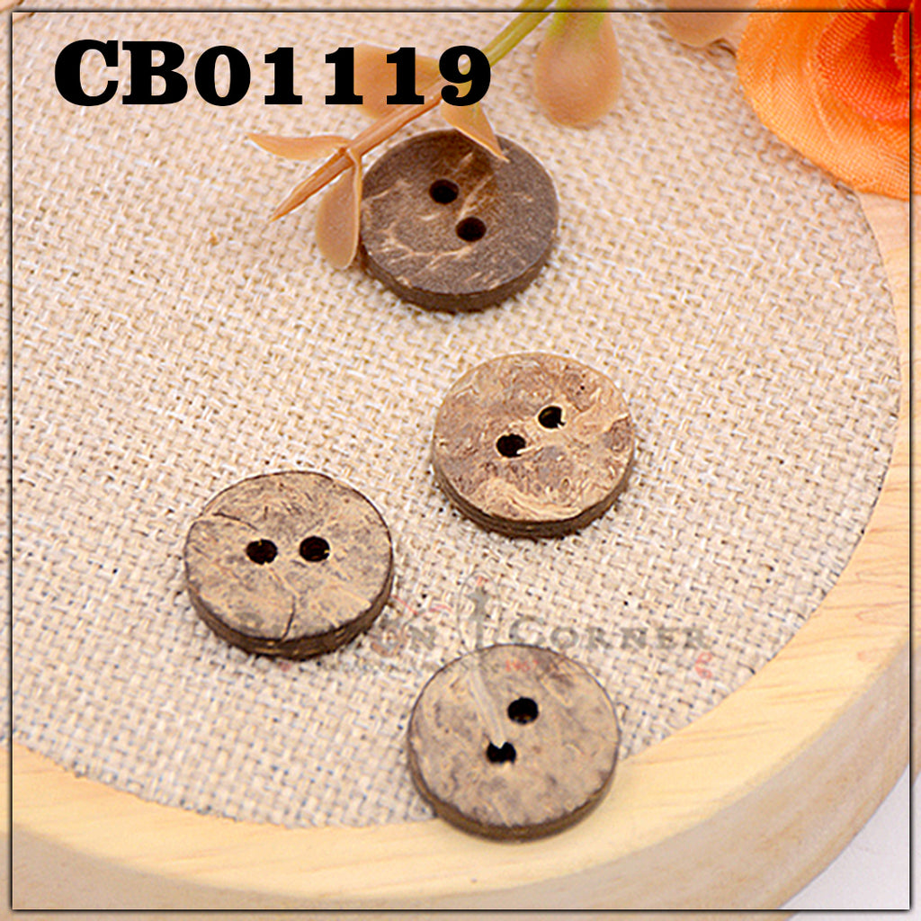 Flat 2 Hole Coconut Button