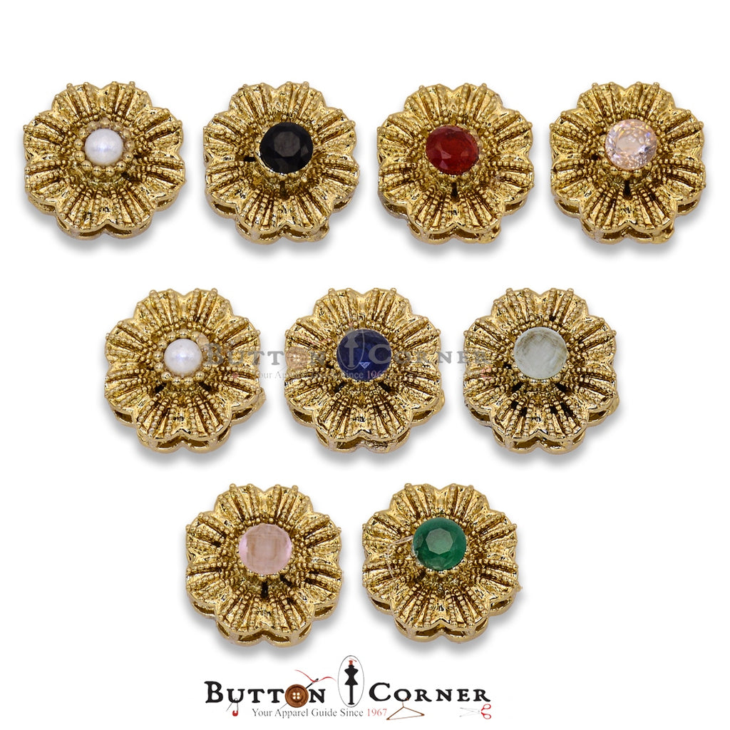 Flower Shape Fancy Kundan Button