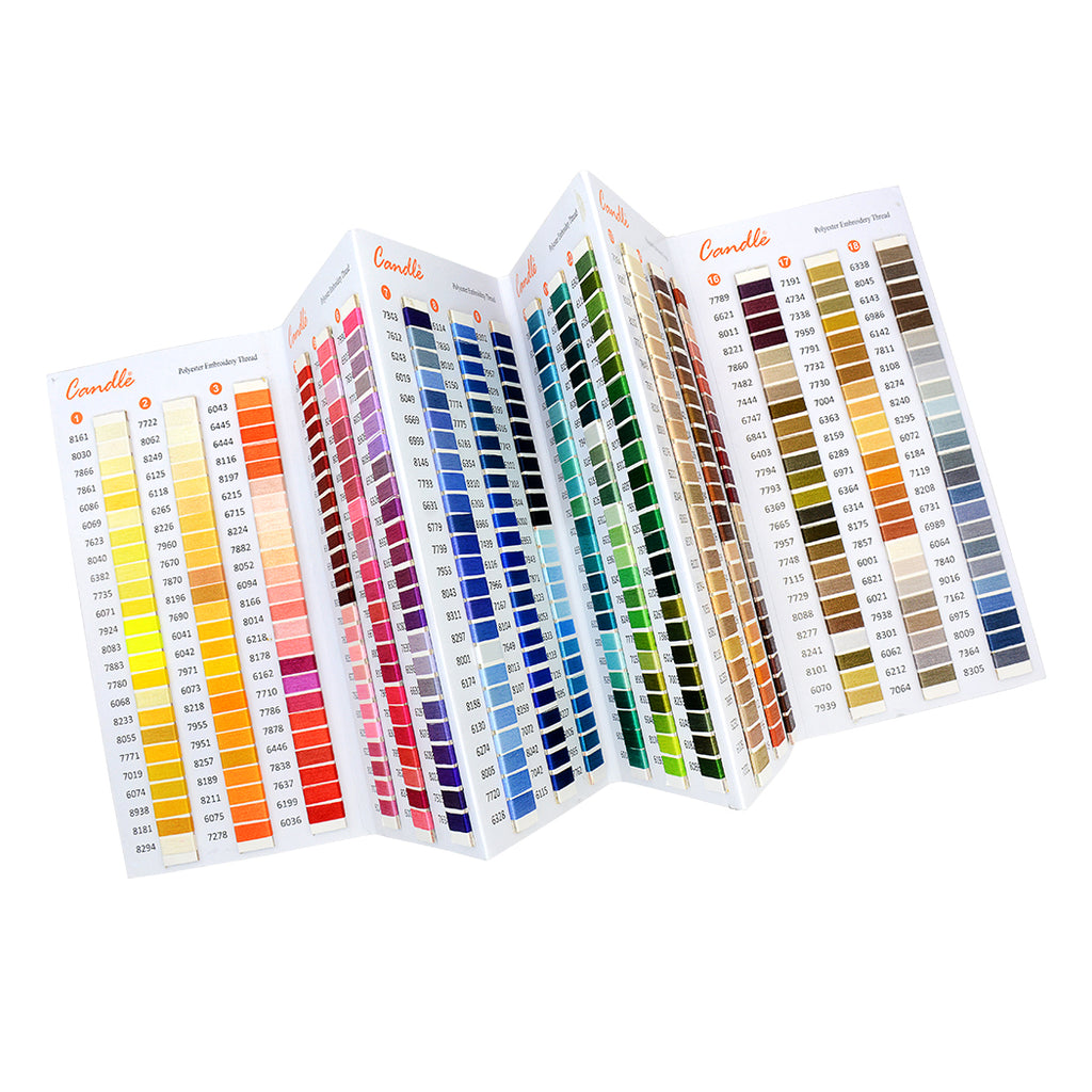 Candle Viscose Embroidery Thread Shade Card