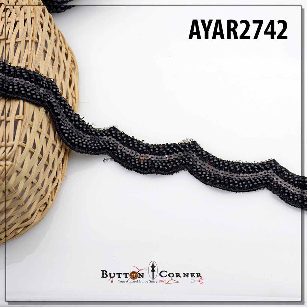 Fancy Glass Beads Lace