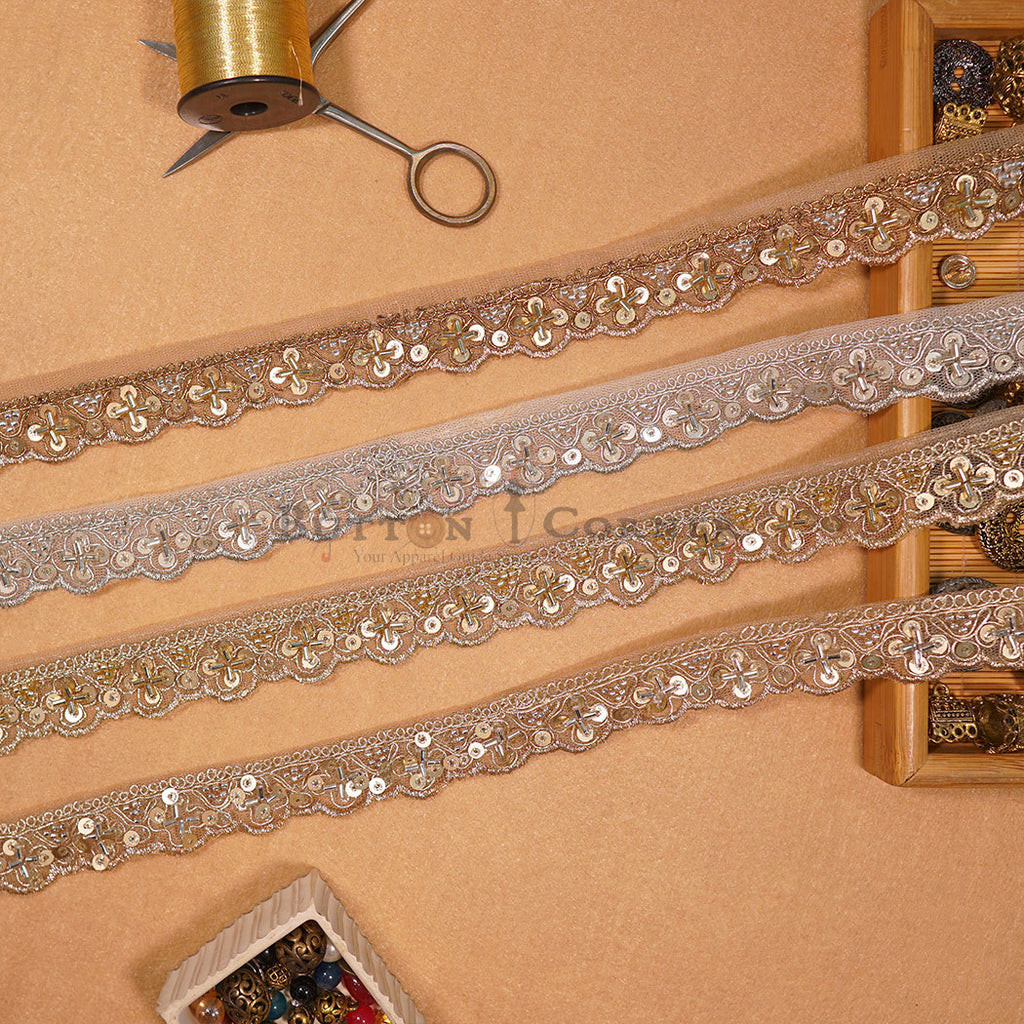 Fancy Glass Beads Sequence Lace