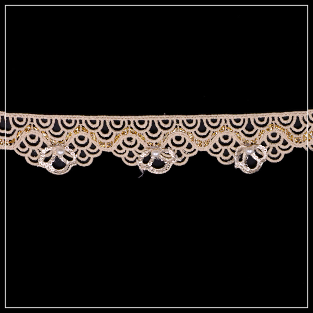 Fancy Sequence & Pearl Shuttle Lace
