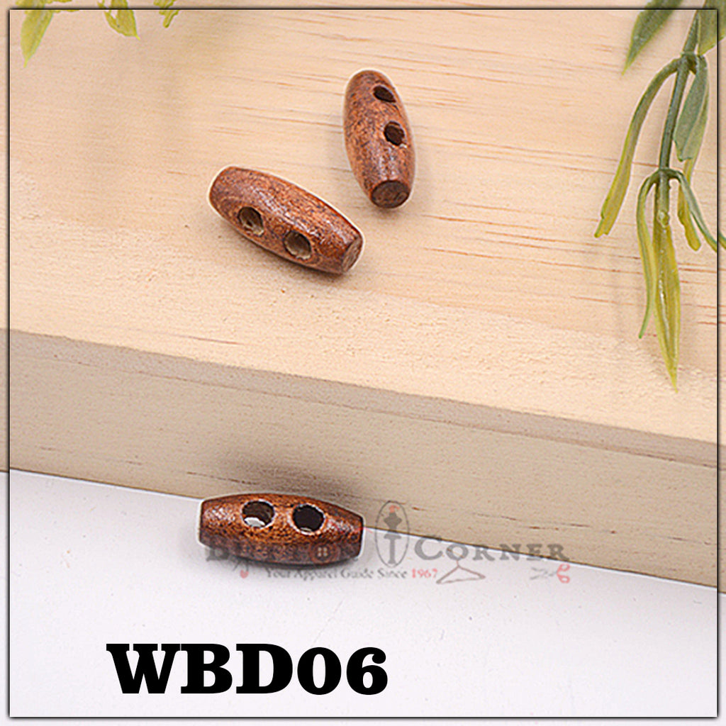 Bean Shape 2 Hole Wooden Button